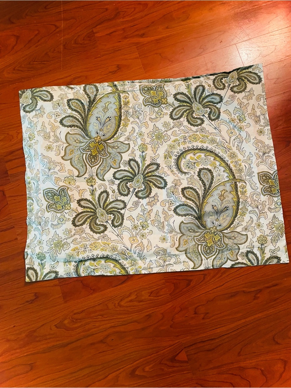 1 Pottery Barn Standard  Sham Charlie Paisley Floral Green Organic Cotton Single